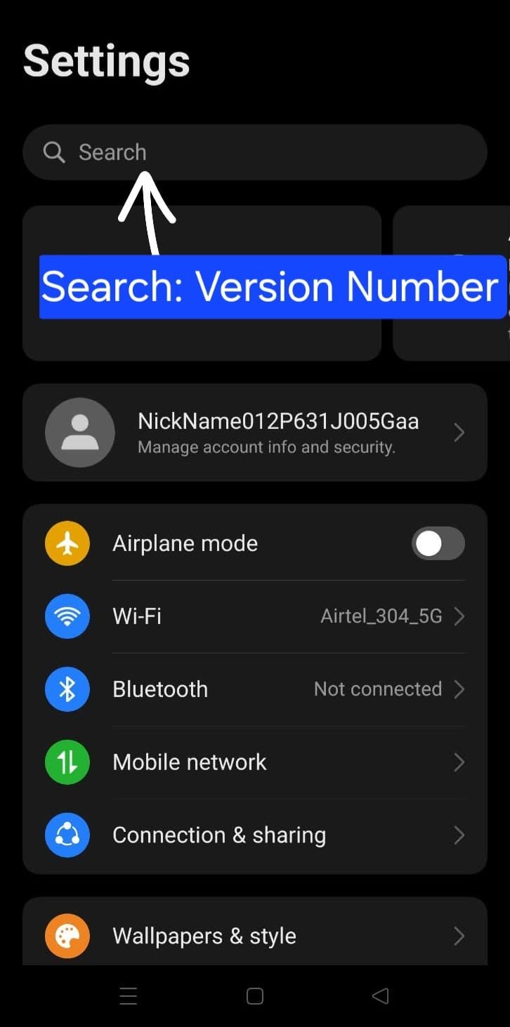 Search Version Number