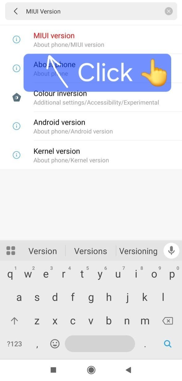 MIUI Version Result